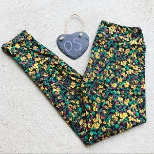 LulaRoe Black Floral Leggings